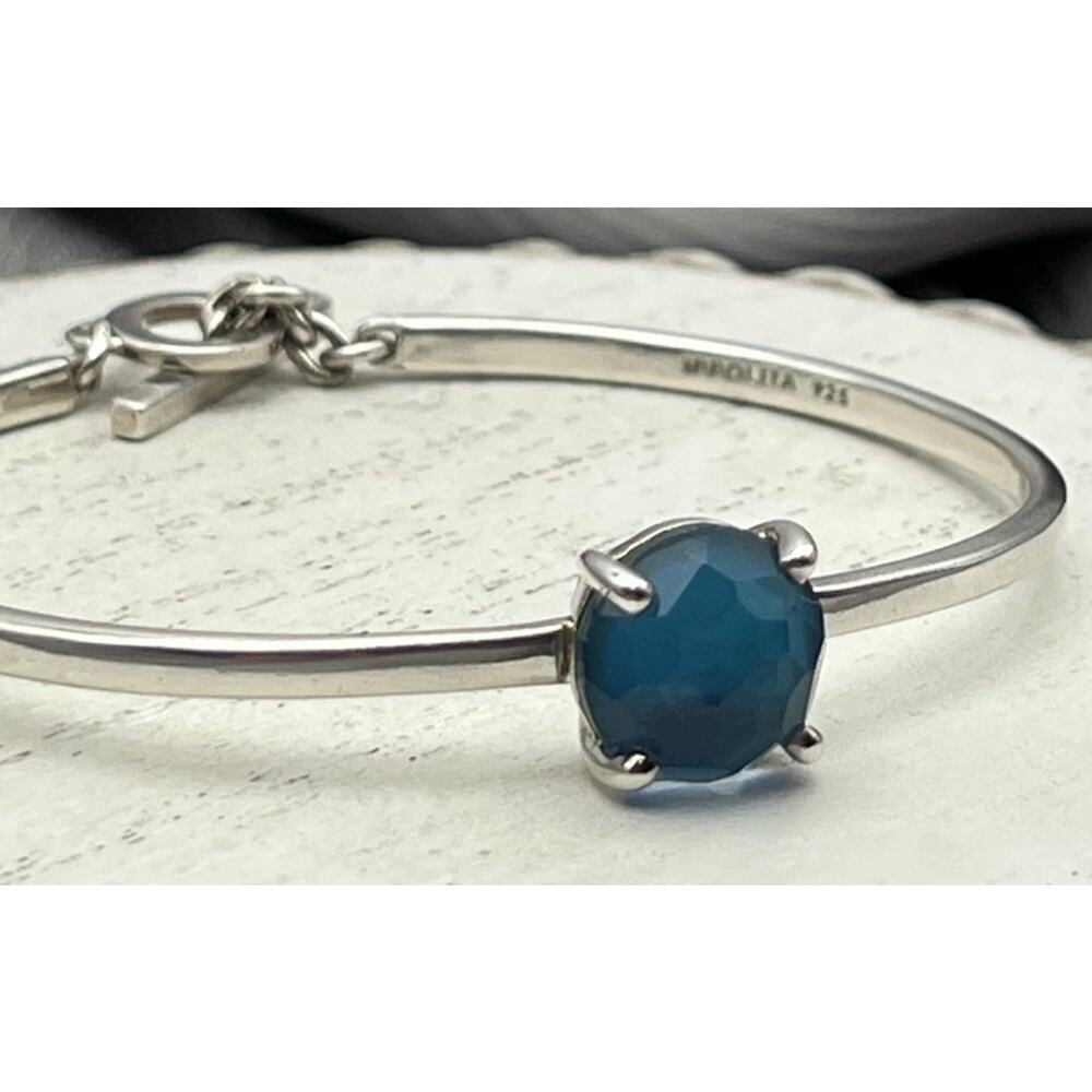 Ippolite 925 Crystal Quartz & Mother Of Pearl Chain Bracelet 12.35G / 6 In - Picture 4 of 10